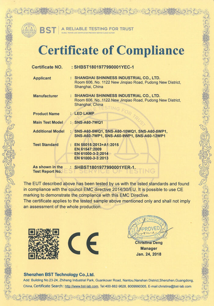 CE Certification for LED Bulbs