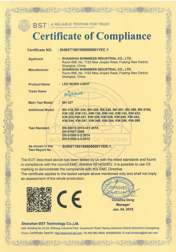CE Certification for LED Lamps